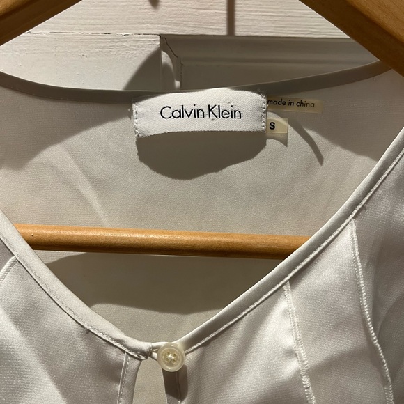 Calvin Klein Ivory Ruffle Front Blouse - Picture 2 of 5